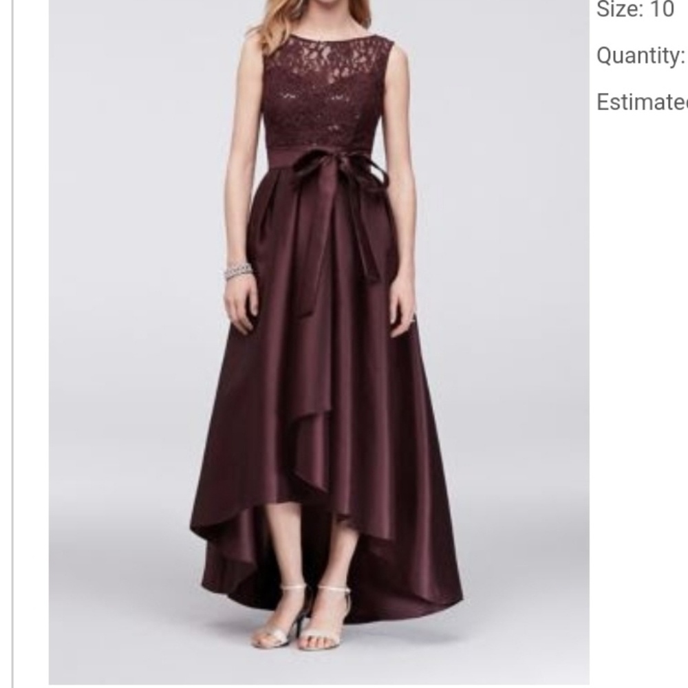 Formal Lace Sequin Dress w/ Mikado Skirt